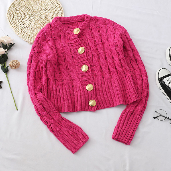 Alkalmi női kardigán O-nyakkal és gombokkal több színben