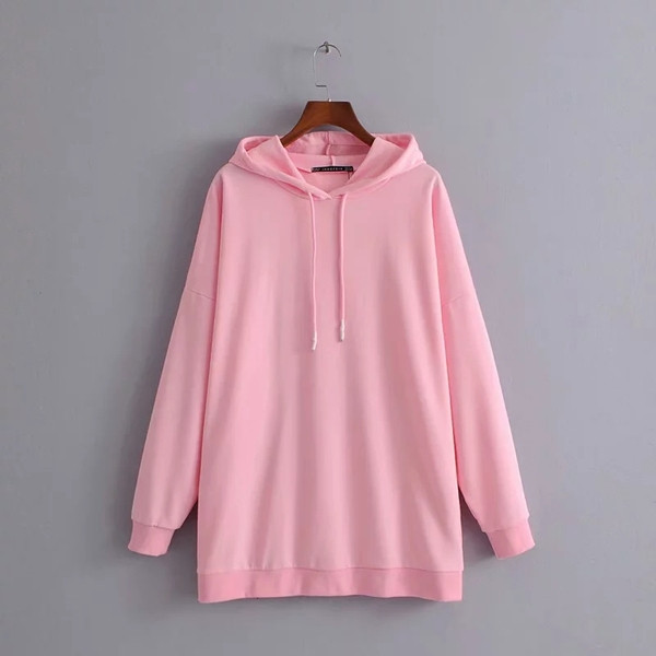 Hanorac de dama actual model nou cu gluga in culoarea roz