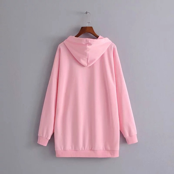 Hanorac de dama actual model nou cu gluga in culoarea roz