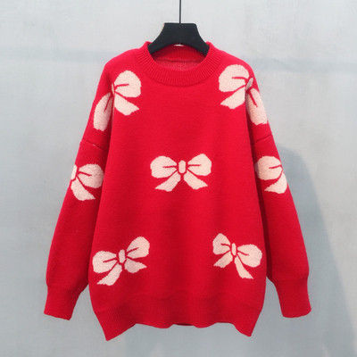 Χειμερινό γυναικείο πουλόβερ με O-λαιμό σε δύο χρώματα