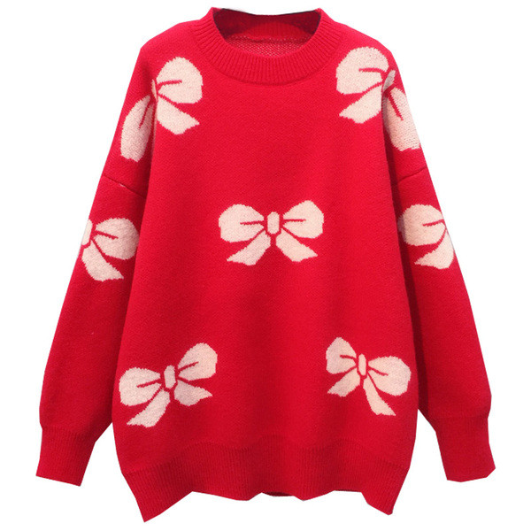 Χειμερινό γυναικείο πουλόβερ με O-λαιμό σε δύο χρώματα