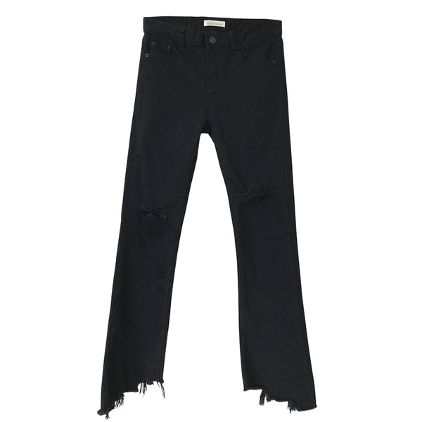 Μοντέρνα μαύραγυναικεία  τζιν με σκισμένα μοτίβα