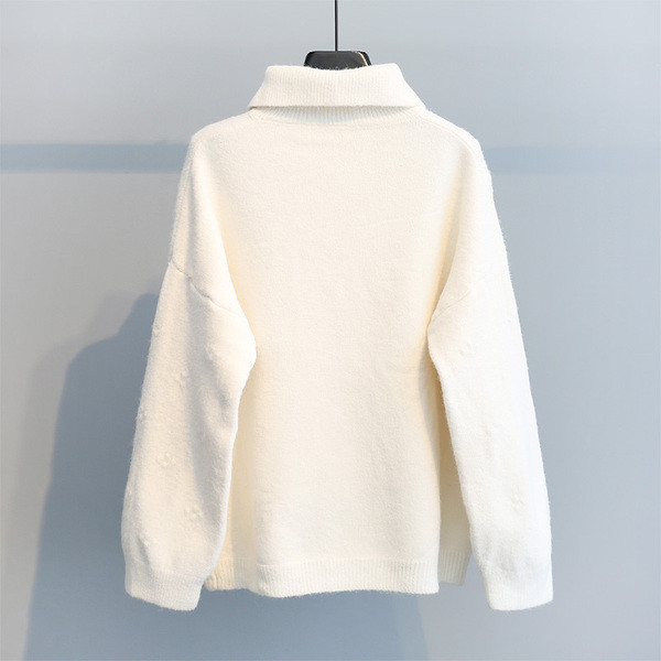 Γυναικείο πουλόβερ  με κολάρο σε τρία χρώματα