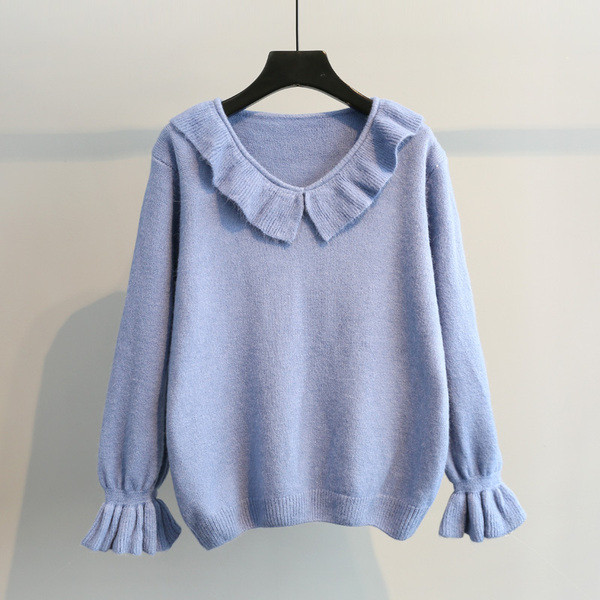 Modern női téli pulóver fehér, narancssárga és kék színben