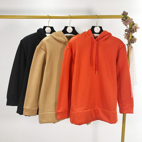 Hosszú női vastag pulóver kapucnival, három színben