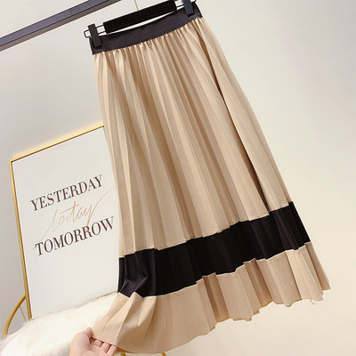 Γυναικεία πλισέ φούστα  με υψηλή μέση σε τέσσερα χρώματα