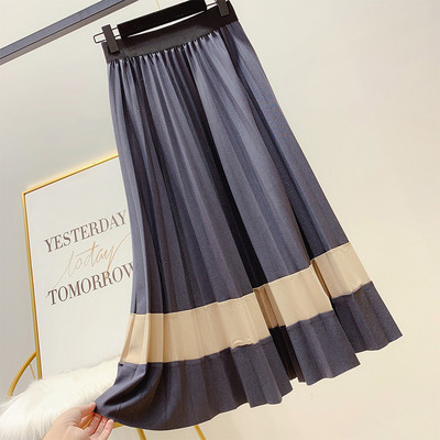 Γυναικεία πλισέ φούστα  με υψηλή μέση σε τέσσερα χρώματα