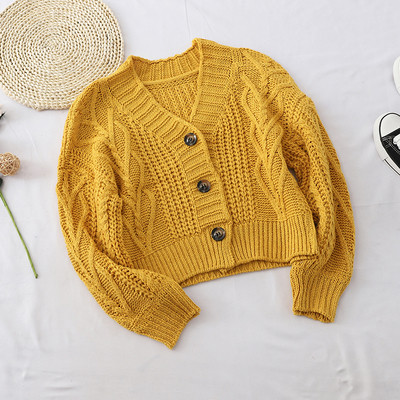 Μοντέρνα γυναικεία ζακέτα με V-λαιμό σε διάφορα χρώματα