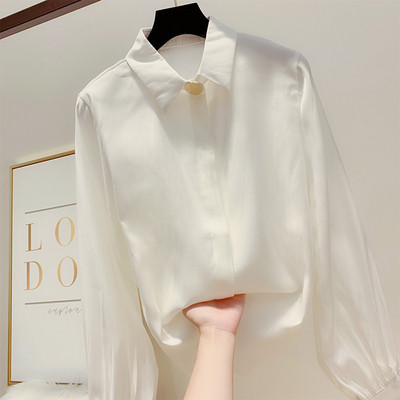 Κομψό γυναικείο πουκάμισο με κολάρο σε πέντε χρώματα