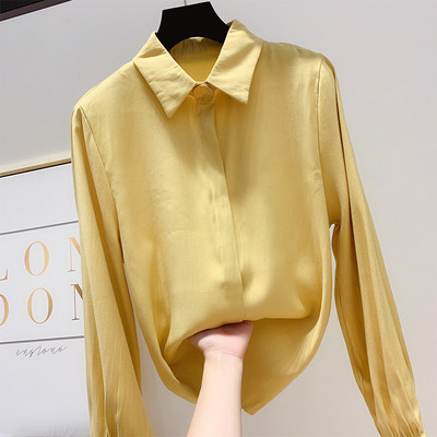 Κομψό γυναικείο πουκάμισο με κολάρο σε πέντε χρώματα