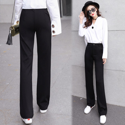 Елегантен дамски дълъг панталон в черен цвят