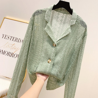 Γυναικεία δαντελένιο πουκάμισο με κολάρο σε διάφορα χρώματα