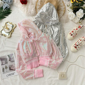 Μοντέρνο γυναικείο φούτερ με πούλιες σε τρία χρώματα