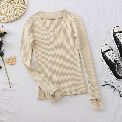 Γυναικεία μπλούζα με κομμένα κομμάτια και μανίκια δαντέλας σε διάφορα χρώματα