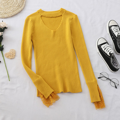 Γυναικεία μπλούζα με κομμένα κομμάτια και μανίκια δαντέλας σε διάφορα χρώματα