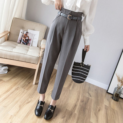 Дамски модерен панталон в три цвята с висока талия