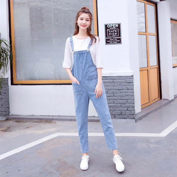 Alkalmi női farmer overál kék színben