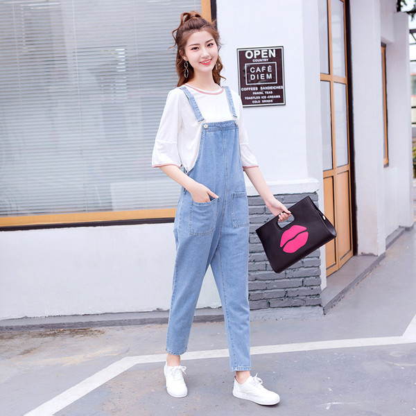 Alkalmi női farmer overál kék színben