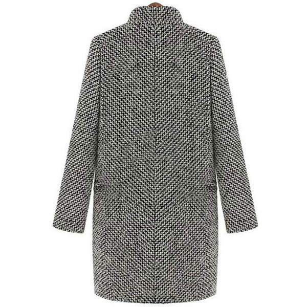 НОВ модел тънко дамско дълго палто с копче и джоб в сив цвят 