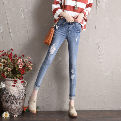 Γυναικεία casual τζιν σε δύο χρώματα Λεπτό μοτίβο