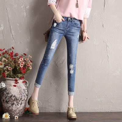 Γυναικεία casual τζιν σε δύο χρώματα Λεπτό μοτίβο