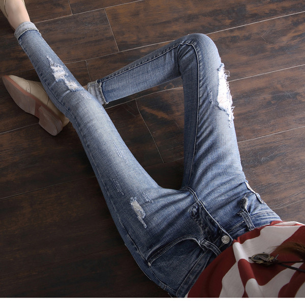 Γυναικεία casual τζιν σε δύο χρώματα Λεπτό μοτίβο