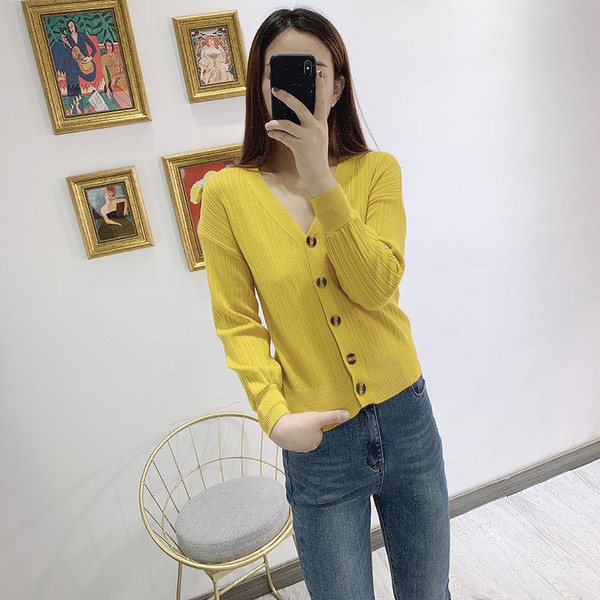 Καθημερινή σύντομη ζακέτα με κουμπιά σε τέσσερα χρώματα