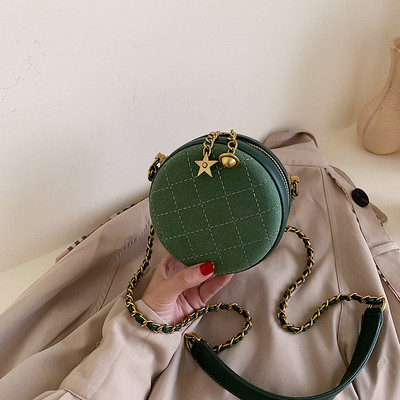 Στρογγυλή  γυναικεία τσάντα με φερμουάρ με μεγάλη λαβή