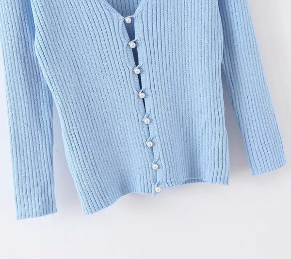 Νέο μοντέλο γυναικείο πουλόβερ  με κουμπιά και V-neck