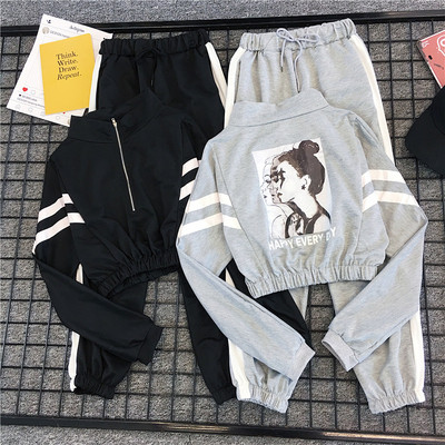 Women`s sports set with application in three colors