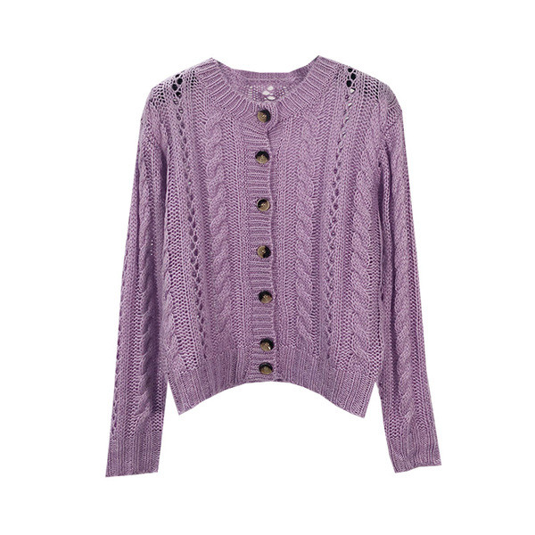 Cardigan de dama subtire in doua modele cu decolteu oval si nasturi in mai multe culori