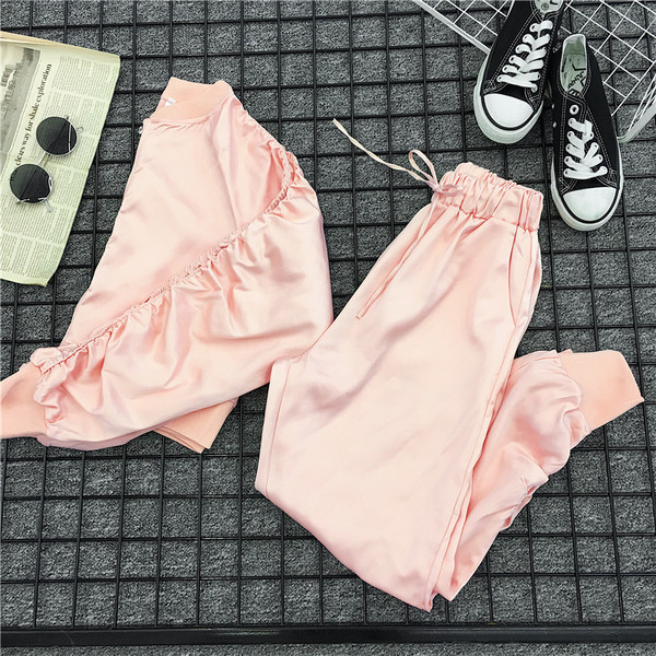 Αθλητικό γυναικείο σετ σε  ροζ χρώμα