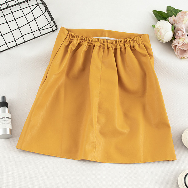 Fusta de dama moderna din imitatie de piele - in cinci culori