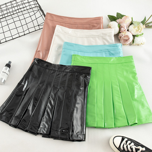 Modern női szoknya öt színben - öko bőr