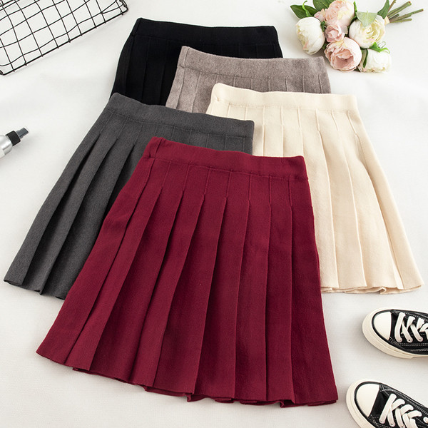 Fusta scurta de dama in cinci culori cu talie inalta