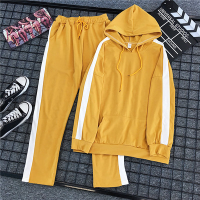 Αθλητικό γυναικείο σετ σε μαύρο και κίτρινο χρώμα