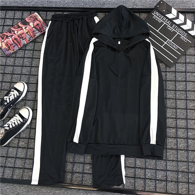 Αθλητικό γυναικείο σετ σε μαύρο και κίτρινο χρώμα