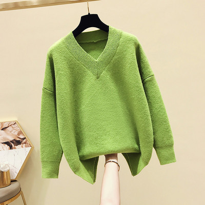 Női téli pulóver V-nyakkal, négy színben