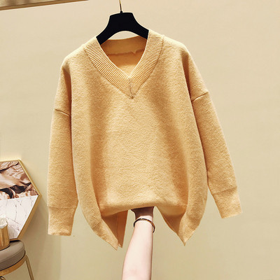 Női téli pulóver V-nyakkal, négy színben