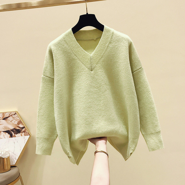 Női téli pulóver V-nyakkal, négy színben