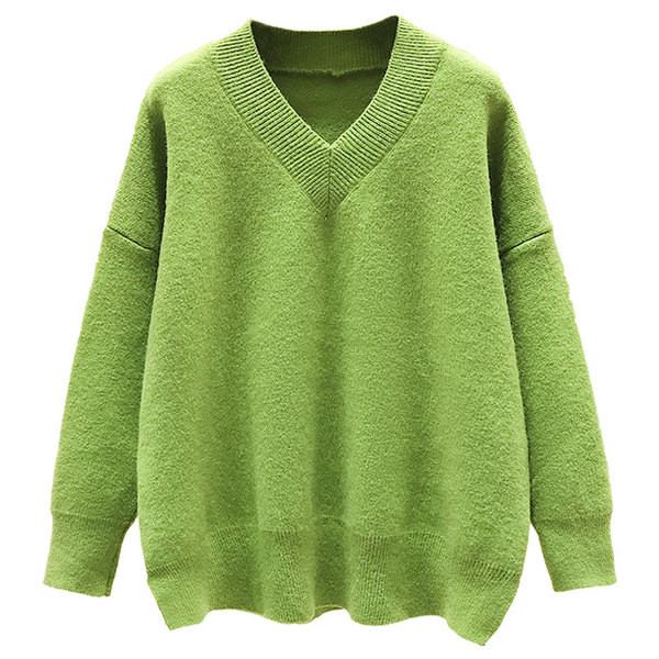 Női téli pulóver V-nyakkal, négy színben