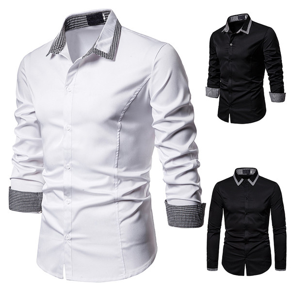 Stílusos férfi ing fehér és fekete színben