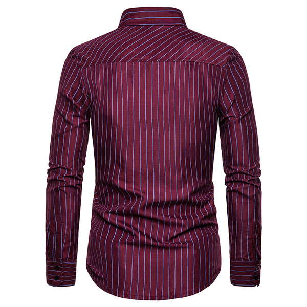 Ανδρικό ριγέ πουκάμισο με κολάρο σε δύο χρώματα