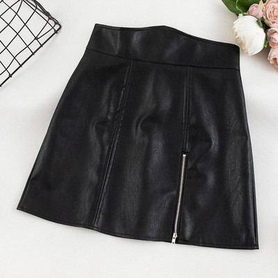 Κορυφαία γυναικεία  φούστα  με φερμουάρ σε τέσσερα χρώματα