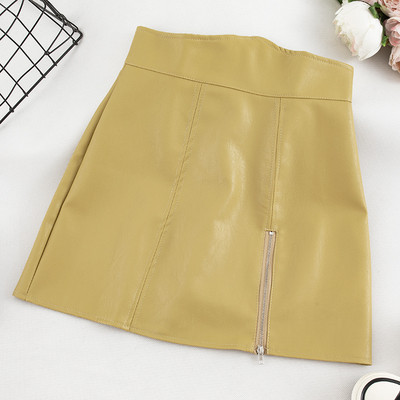 Κορυφαία γυναικεία  φούστα  με φερμουάρ σε τέσσερα χρώματα