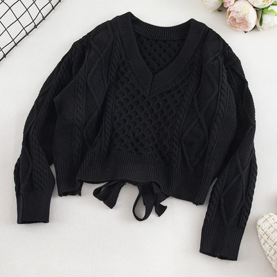 Μοντέρνο γυναικείο πουλόβερ με V-λαιμό σε τέσσερα χρώματα