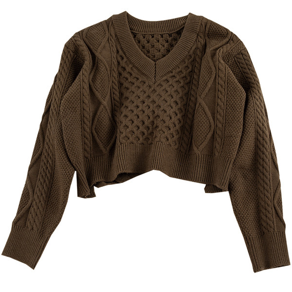 Μοντέρνο γυναικείο πουλόβερ με V-λαιμό σε τέσσερα χρώματα