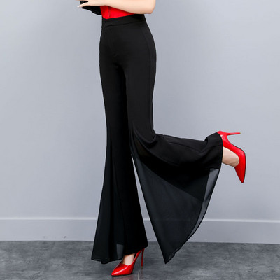 Дамски елегантен панталон тип Чарлстон в бял и черен цвят