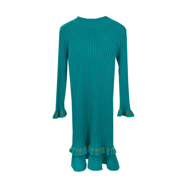 Lezser hosszú kötött ruha ovális nyakkivágással, három színben