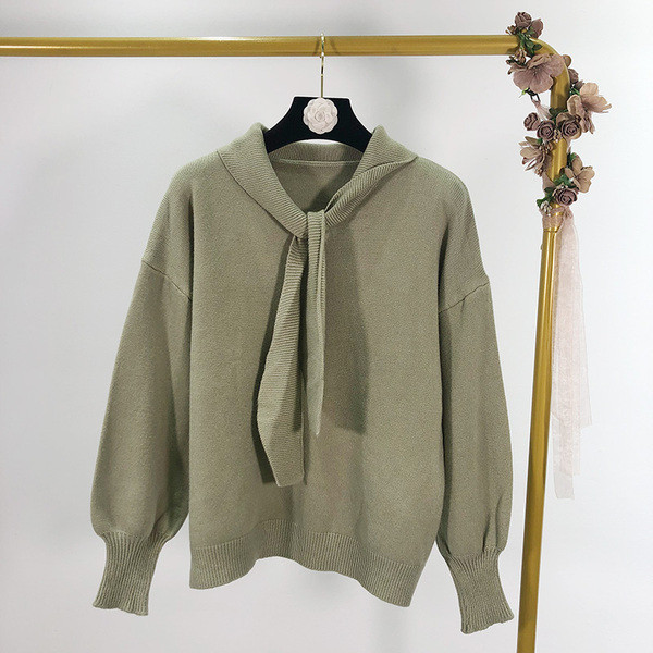 Καθημερινό γυναικείο πουλόβερ  με λαιμόκοψη σε τρία χρώματα